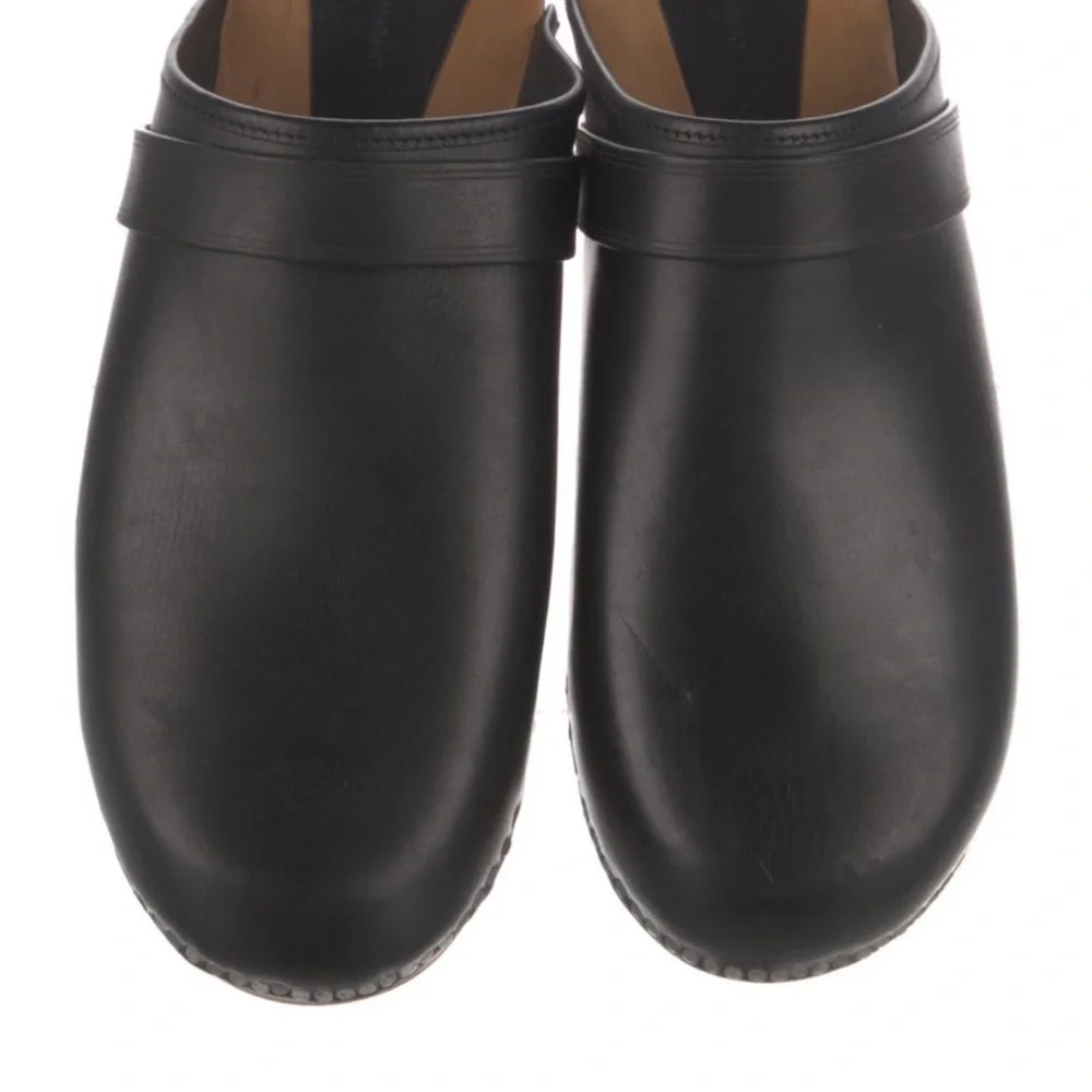 Isabel Marant Black Leather Mules with Wooden Sole 39/8 - Picture 3 of 8